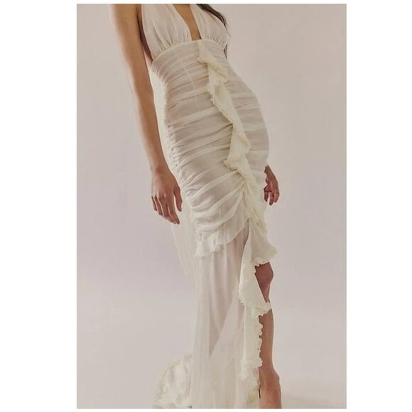 For Love & Lemons Ivory Halter Maxi Dress - Picture 2 of 15